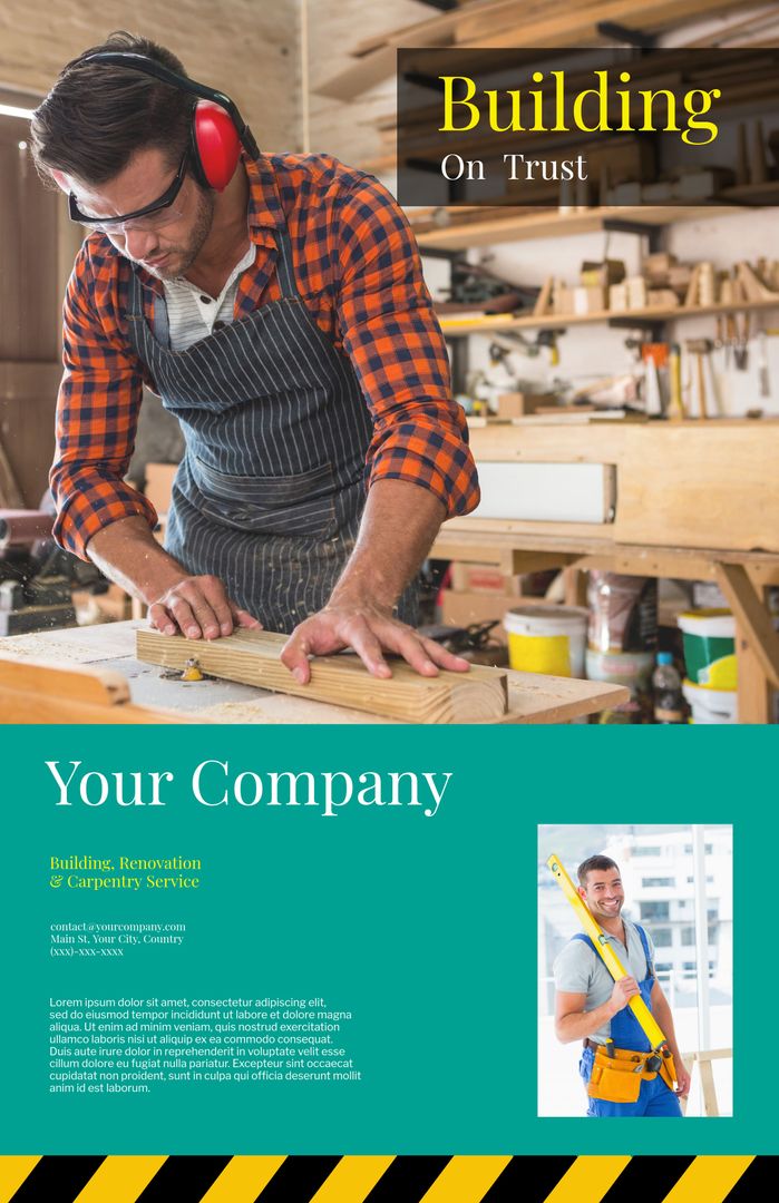 Skilled Carpenter Crafting Wooden Masterpiece in Workshop