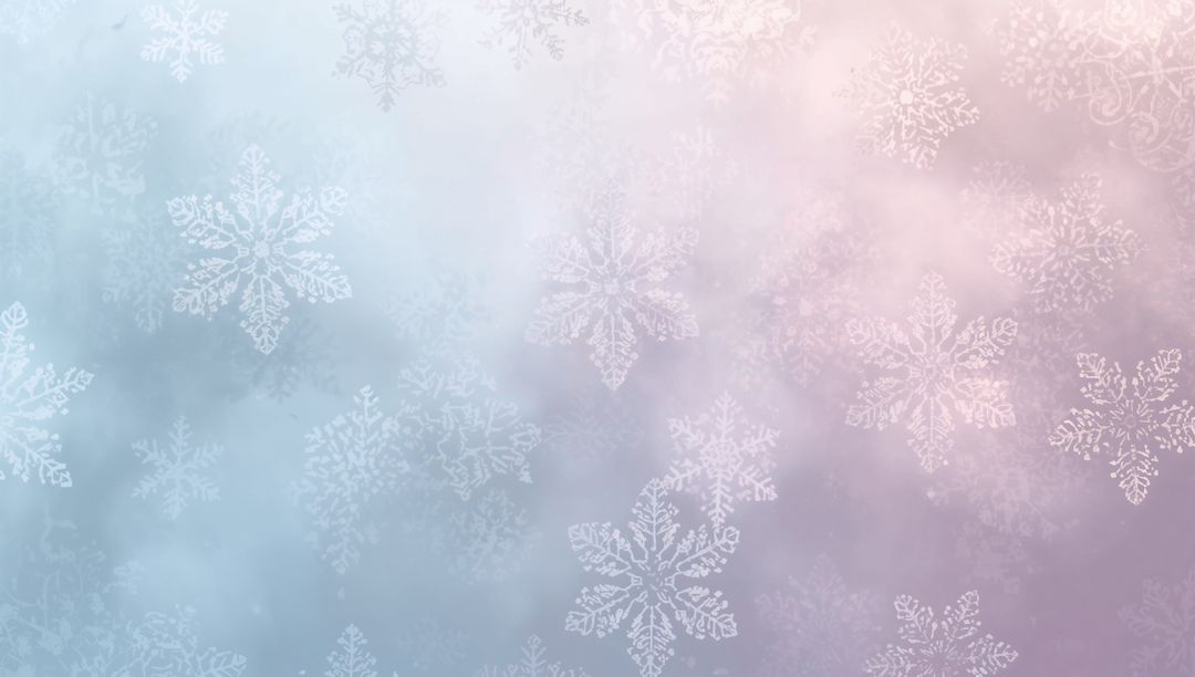 Pastel Winter Snowflake Backdrop Featuring Drifting Crystal Flakes and Soft Bokeh Glow