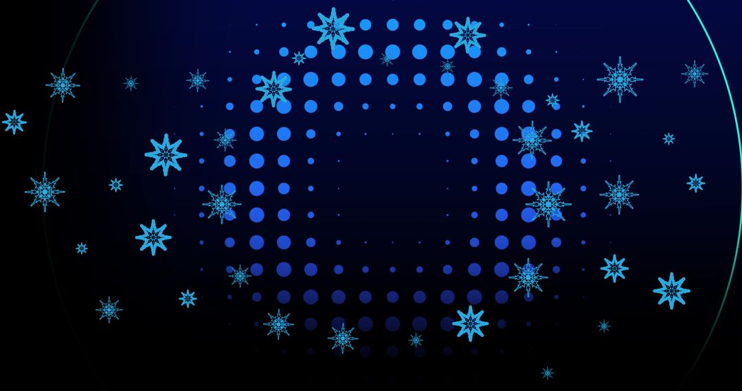 Abstract Christmas Snowflakes on a Dark Background
