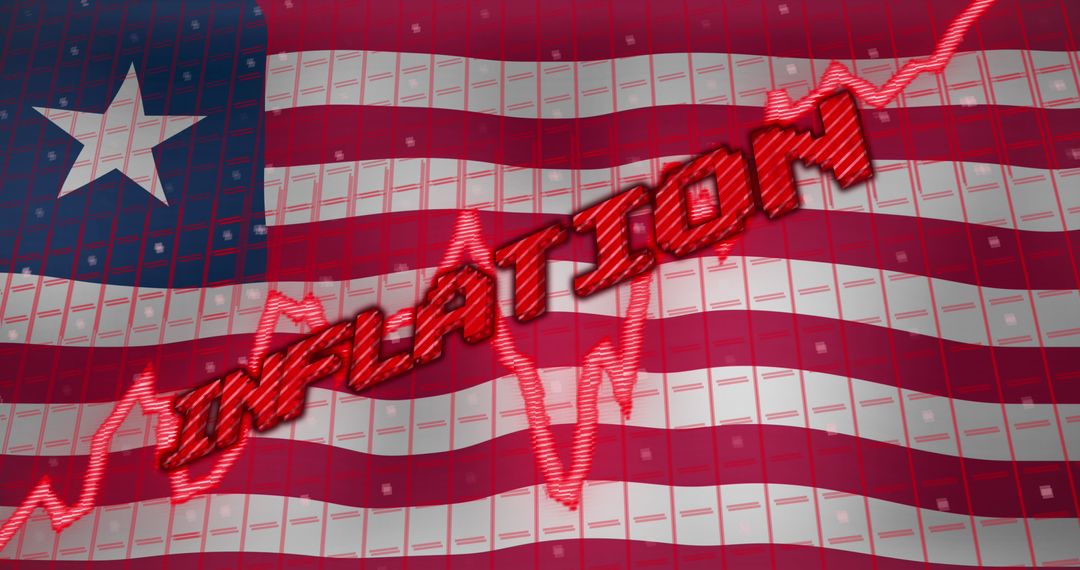 Inflation Trend Over Chilean Flag with Digital Data Overlay