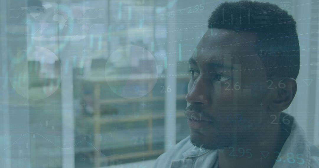 Businessman Analyzing Digital Data Visualization