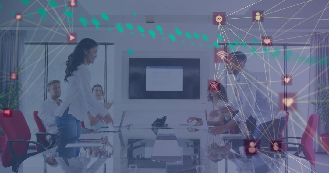 Team Collaboration in High-Tech Office Environment with Network Overlay