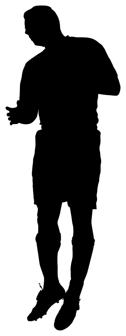 Silhouette of Rugby Player in Standing Pose