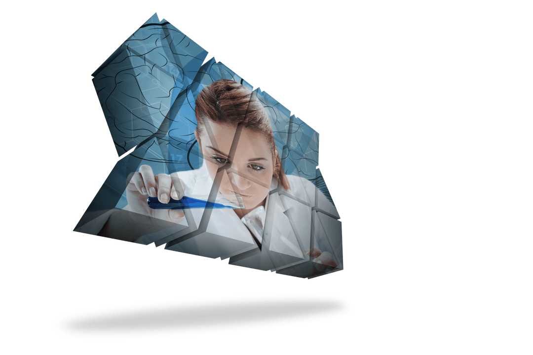 Scientist Holding Lab Flask Against Transparent Background