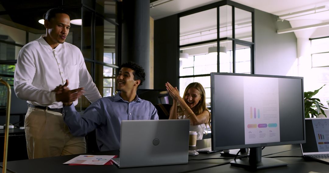 Successful Team Collaboration in Modern Office Environment