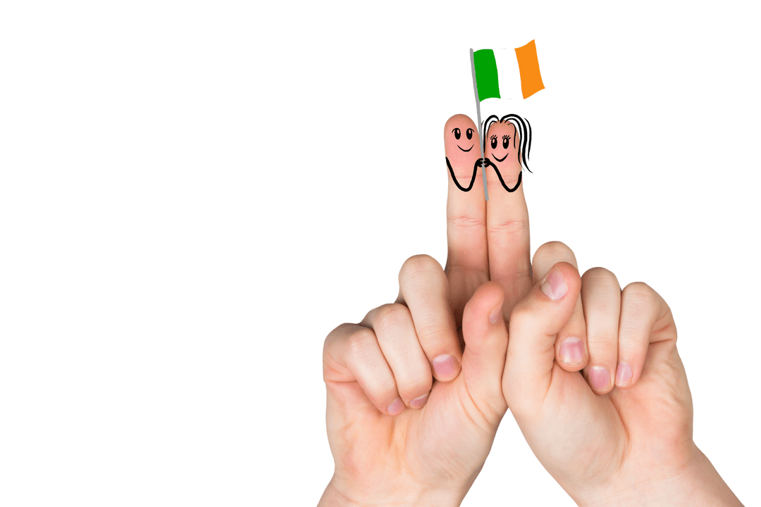 Italian Flag on Finger Puppets Transparent Background