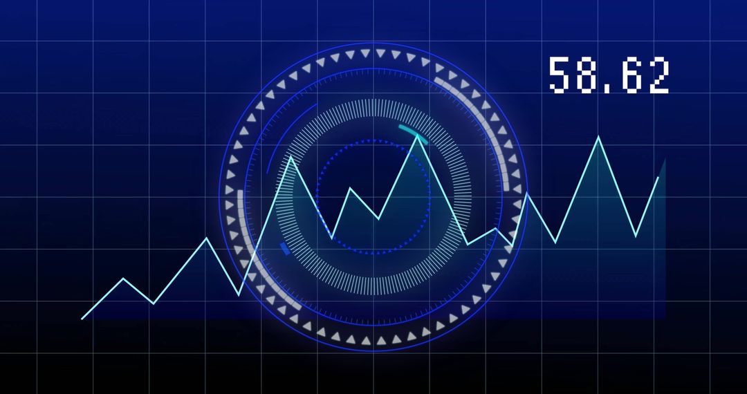 High-Tech Digital Graph on Futuristic Interface Background