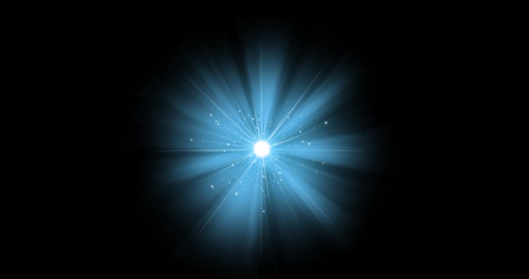 Radiant Blue Light Burst with Beams of Glow