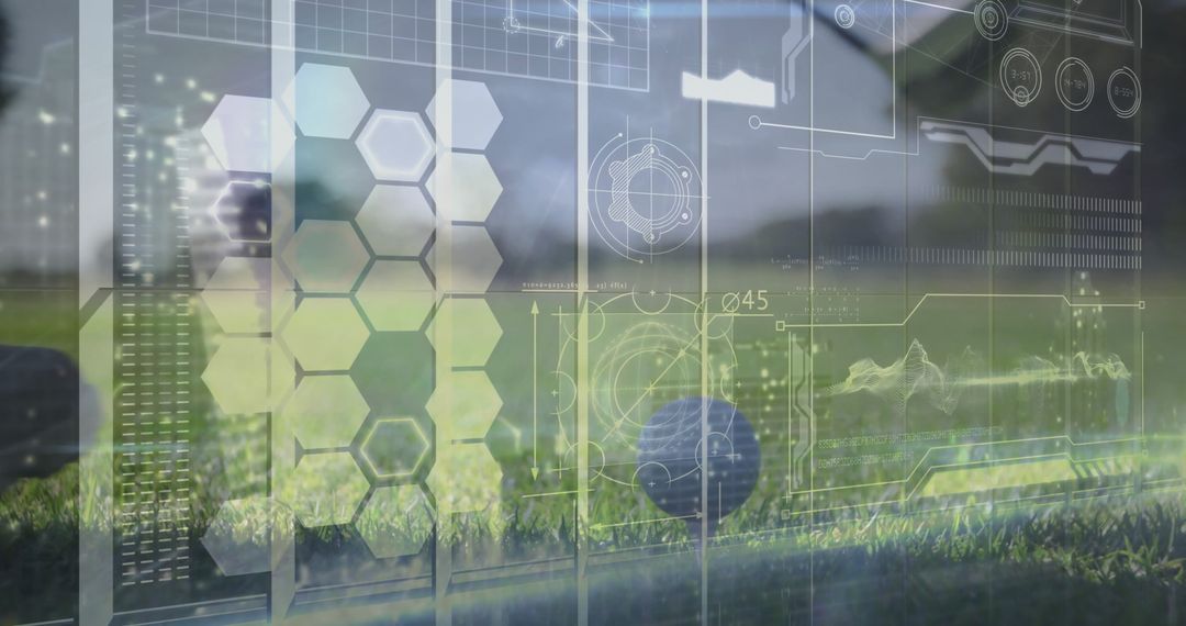 Golfer Aligning Shot with Augmented Reality Technology on Tee