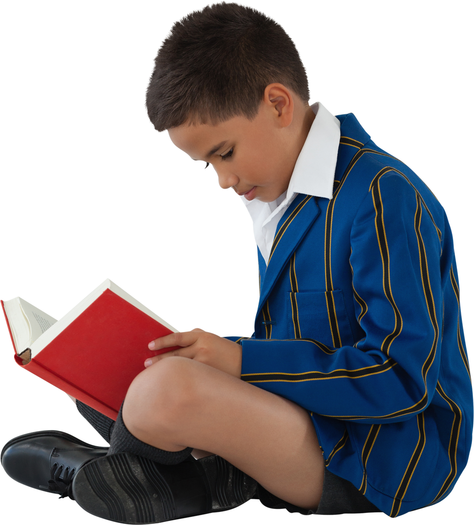 Young Schoolboy Engaged in Reading Transparent Background - Download Free Stock Images Pikwizard.com