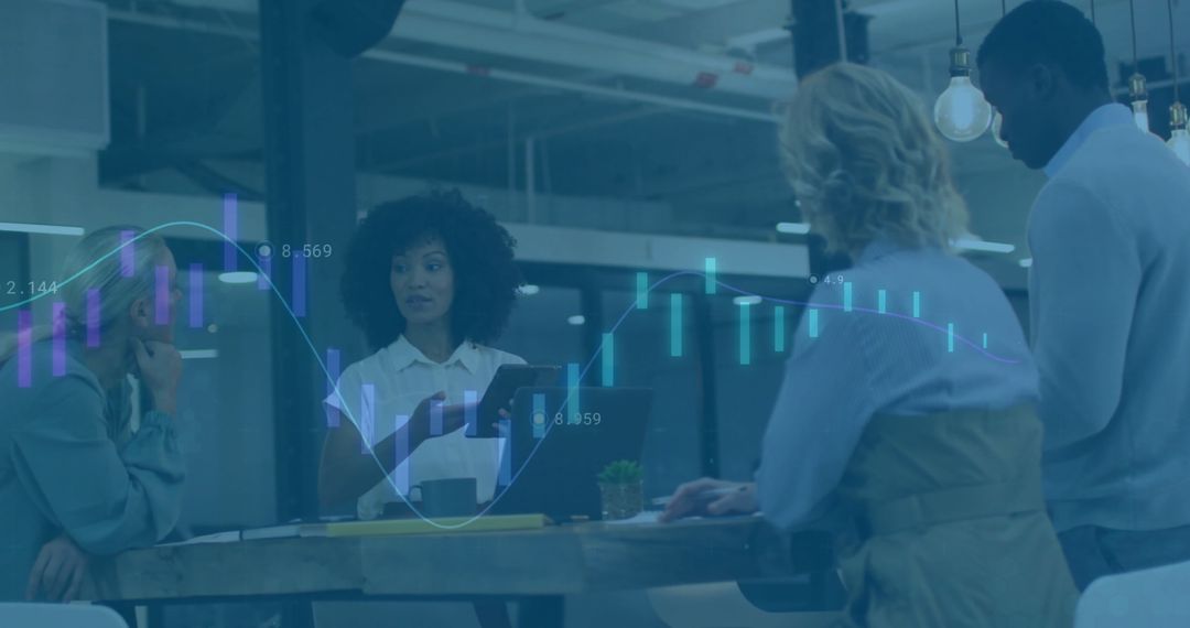 Business Meeting Analyzing Financial Data and Trends