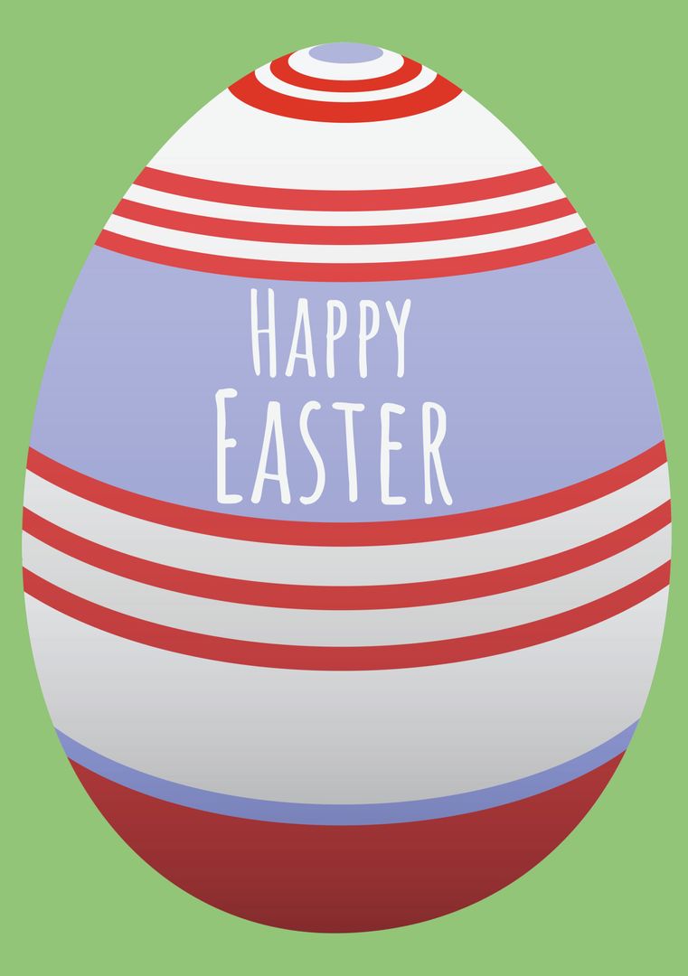 Colorful Striped Easter Egg with 'Happy Easter' Message - Download Free Stock Templates Pikwizard.com