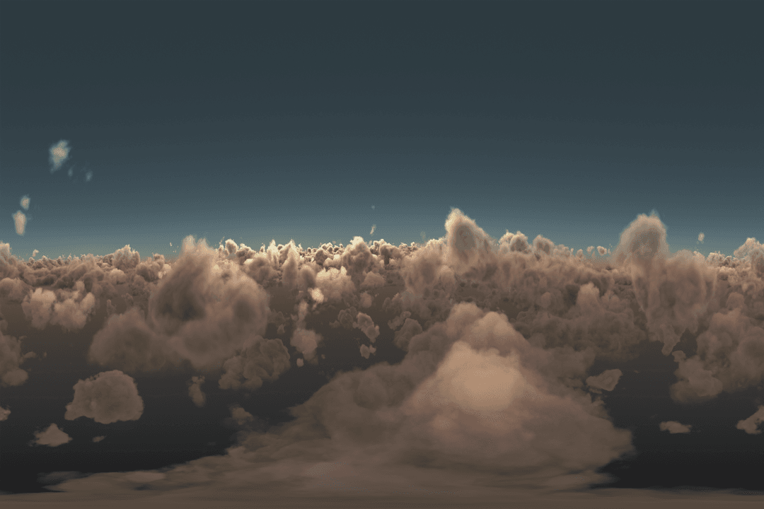 Scenic Cloudy Sky Panorama with Sunset Glow Transparent