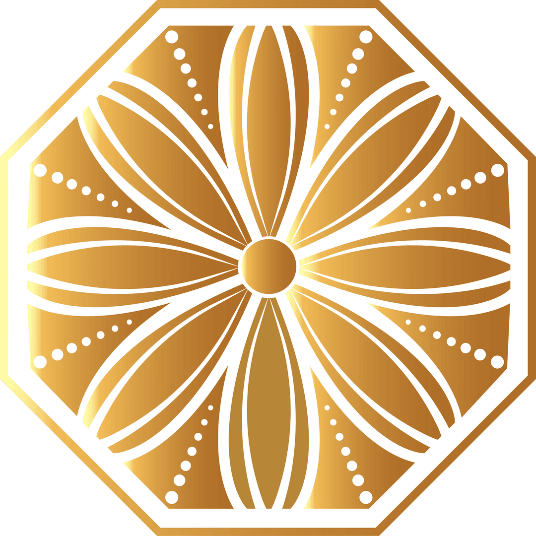 Octagonal Flower Motif with Transparent Background