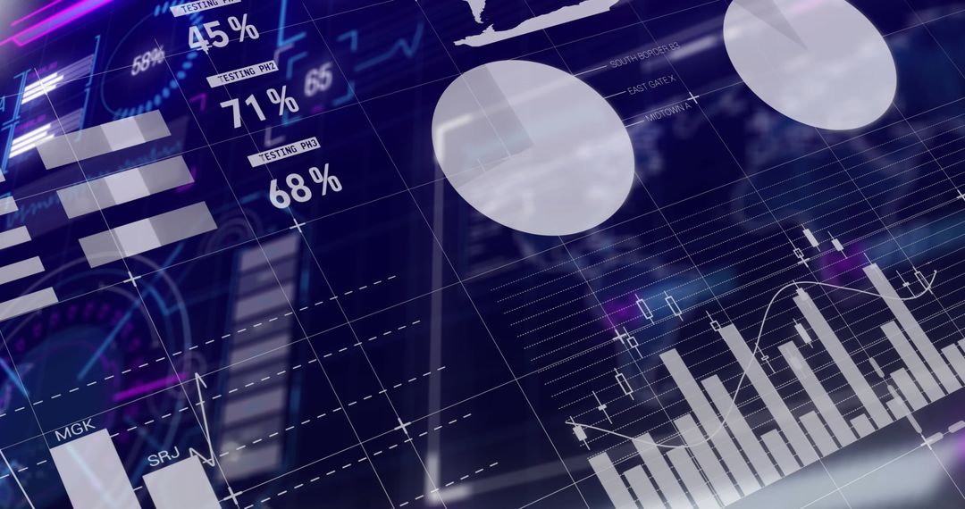 Futuristic Data Analytics Interface with Holographic Charts