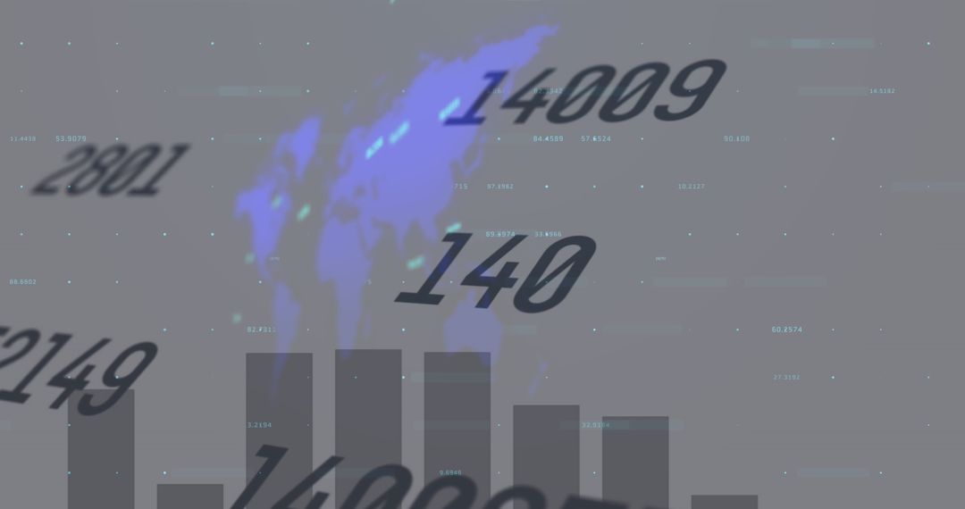 Abstract Global Data Processing with World Map Overlay