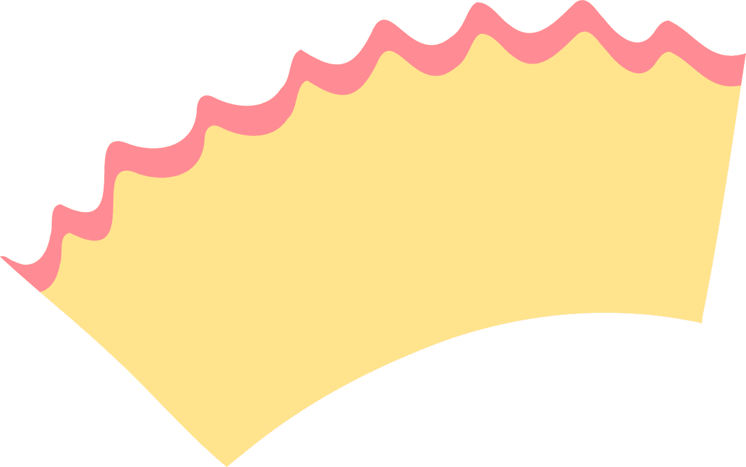 Abstract Wavy Pink And Yellow Shape With Transparent Background