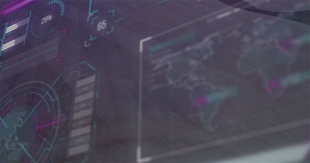 Futuristic Digital Interface Dashboard with Holographic Display