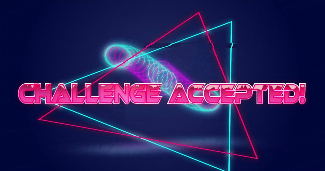 Futuristic Neon Text: Challenge Accepted Message