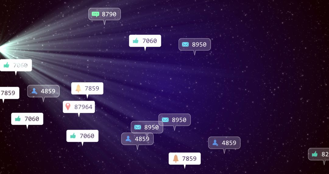 Digital Interaction Concept Illustration with Notification Icons