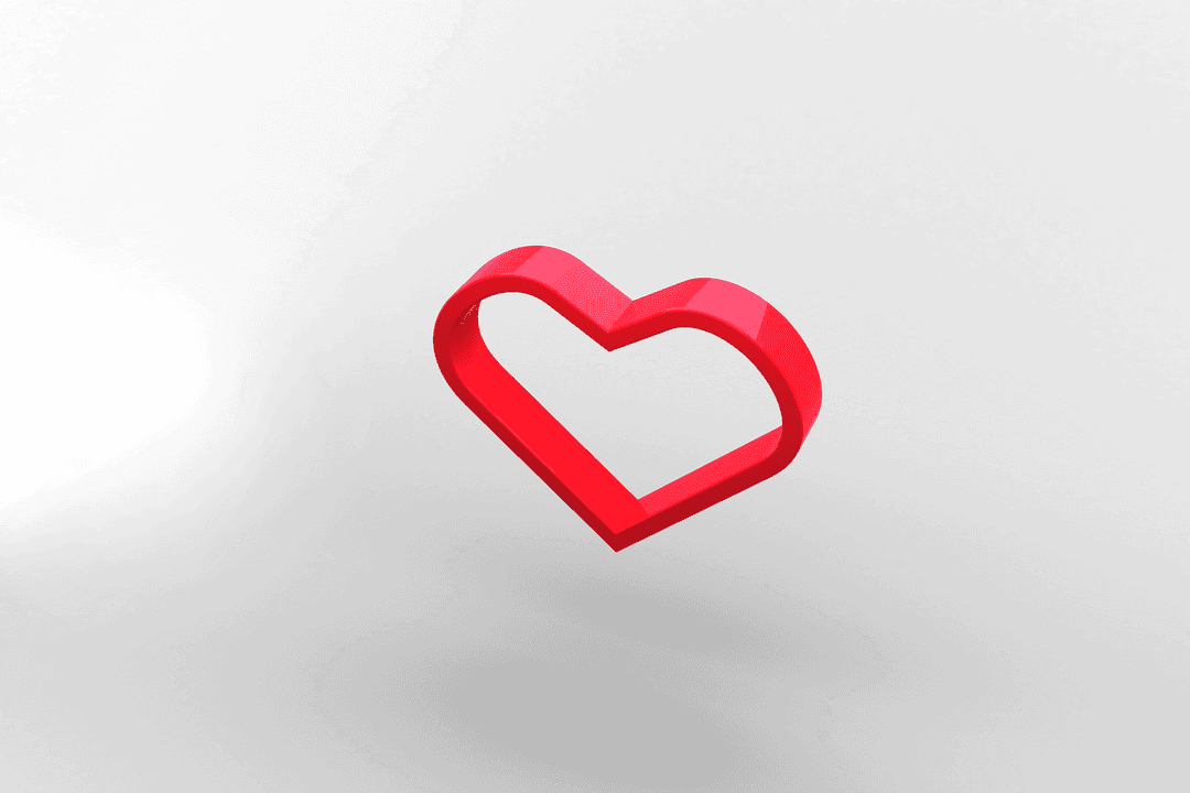 Red Heart Illustration on Transparent Background for Valentine's