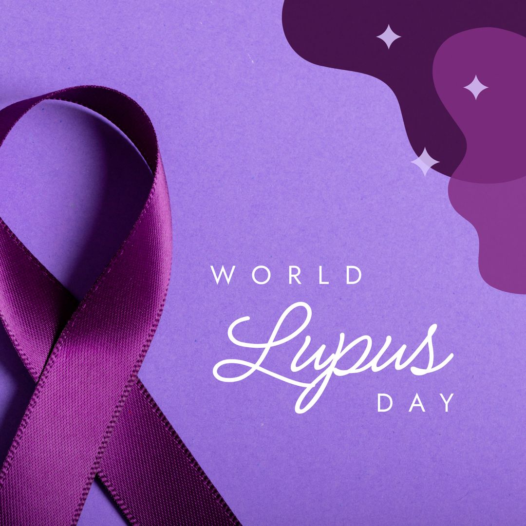 Purple Awareness Ribbon for World Lupus Day Promotion