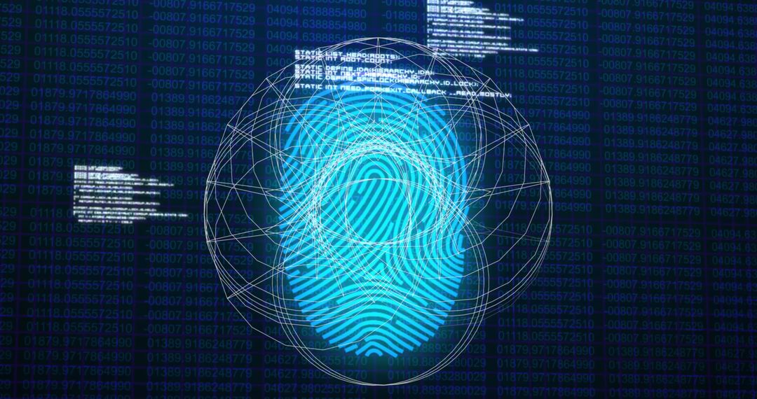 Digital Fingerprint Scan with Futuristic Interface
