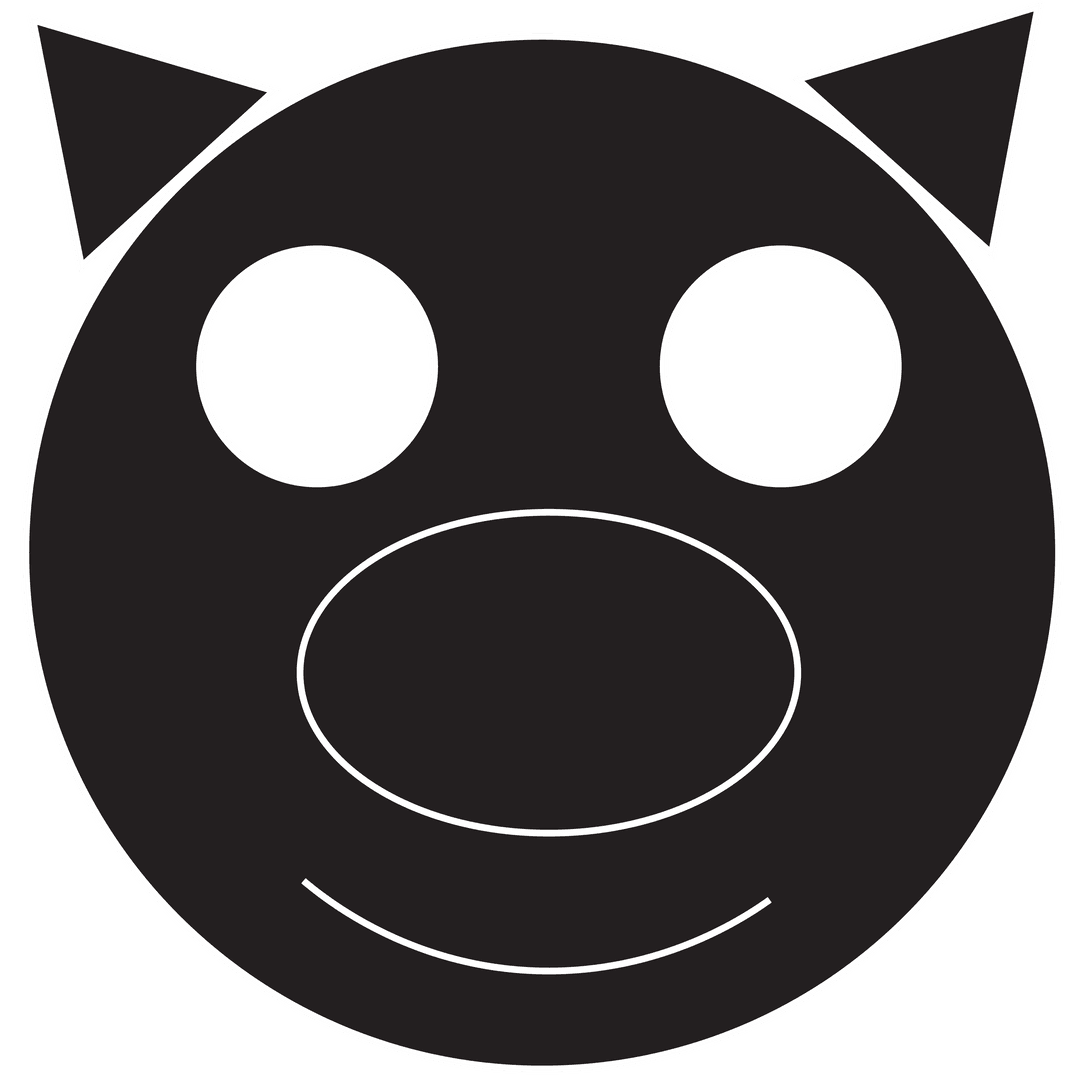 Cute Pig Face Icon Illustration on Transparent Background