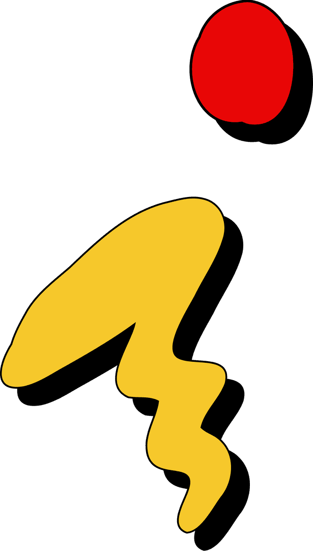 Minimalist Red and Yellow Abstract Art on Transparent Background