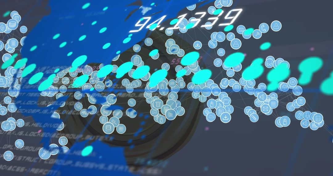 Digital World Connectivity and Data Processing Visualization