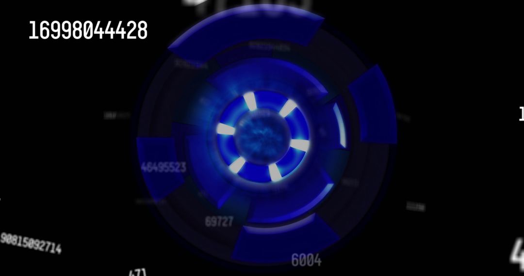 Futuristic Data Visualization with Blue Glowing Segments