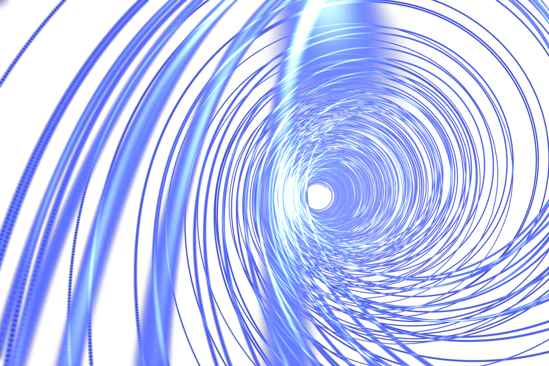 Blue Light Trails on Transparent Background Illustrating Dynamic Movement