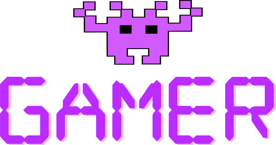 Purple Pixelated Gamer Text Eachyncered by Fantasy Creatures