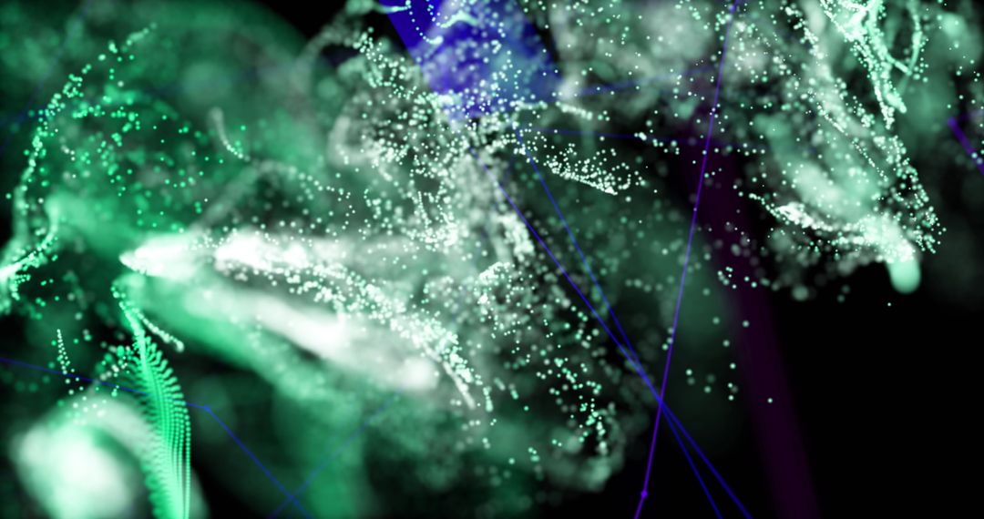 Abstract Glowing Lights and Waves on Dark Background