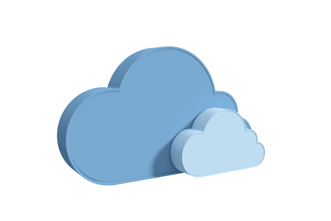 Blue Clouds Illustration on Transparent Background