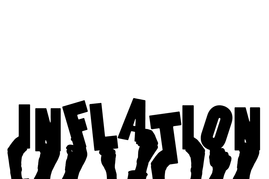 Hands Holding Inflation Sign on Transparent Background