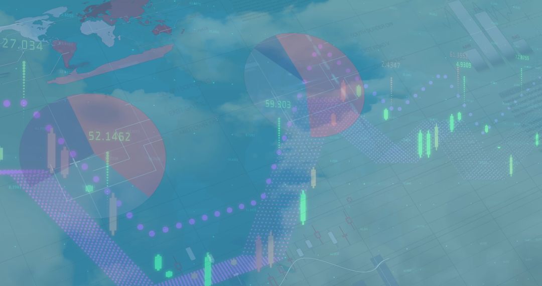 Digital Financial Analytics Overlay Displaying Candlestick Chart Trends