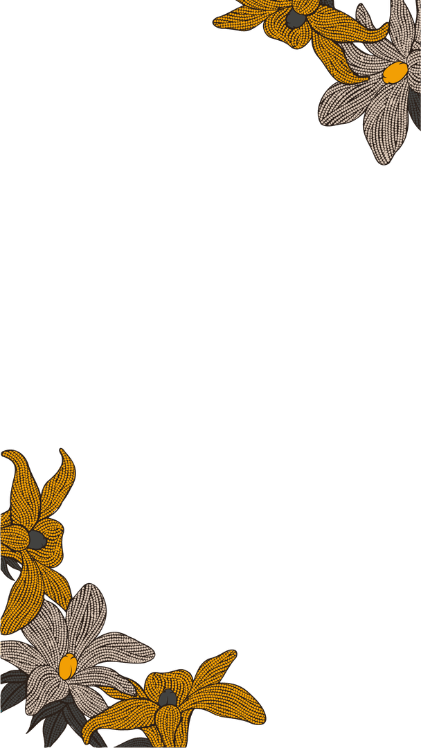 Botanical Daisy Ornament Design Transparent Background