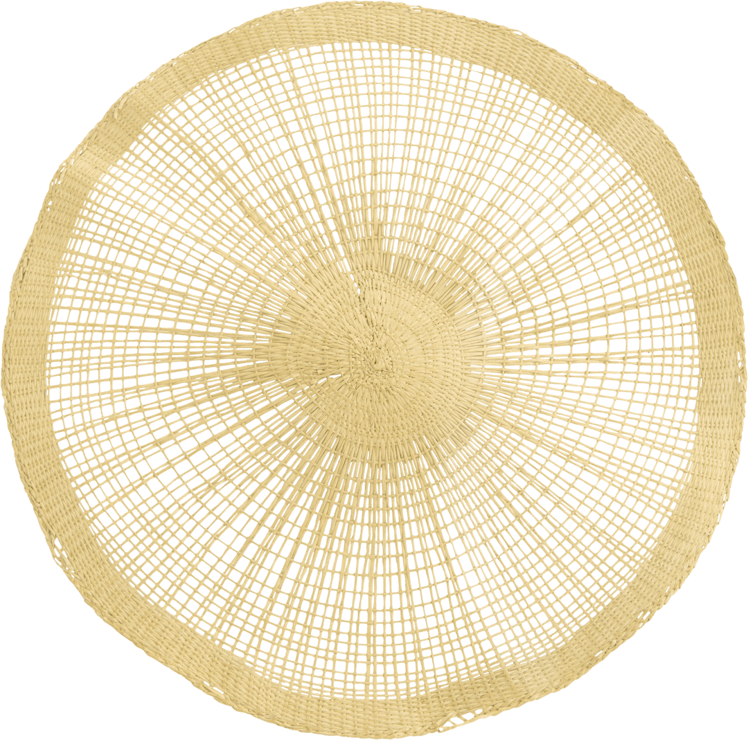 Transparent Bamboo Woven Circular Placemat with Intricate Details