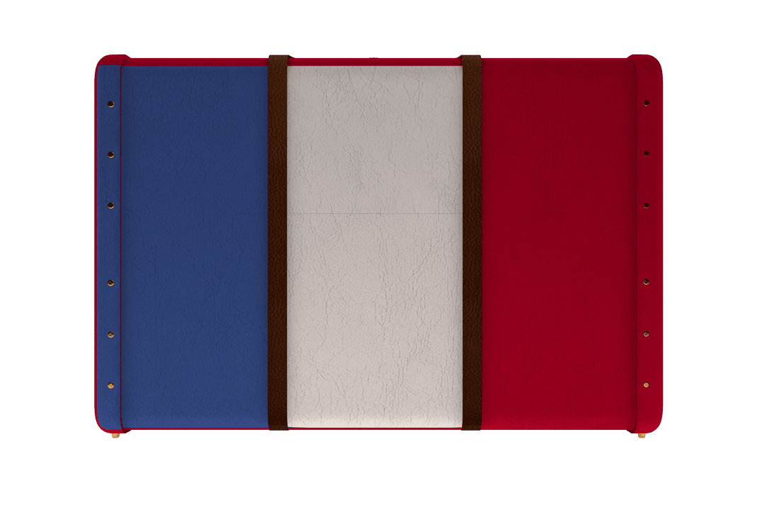 French Flag Suitcase on Transparent Background for Travel Themes