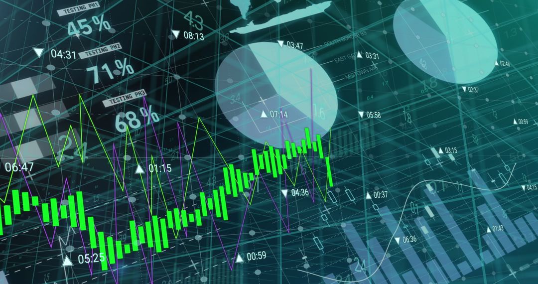 Dynamic Financial Graph and Data Visualization Concept