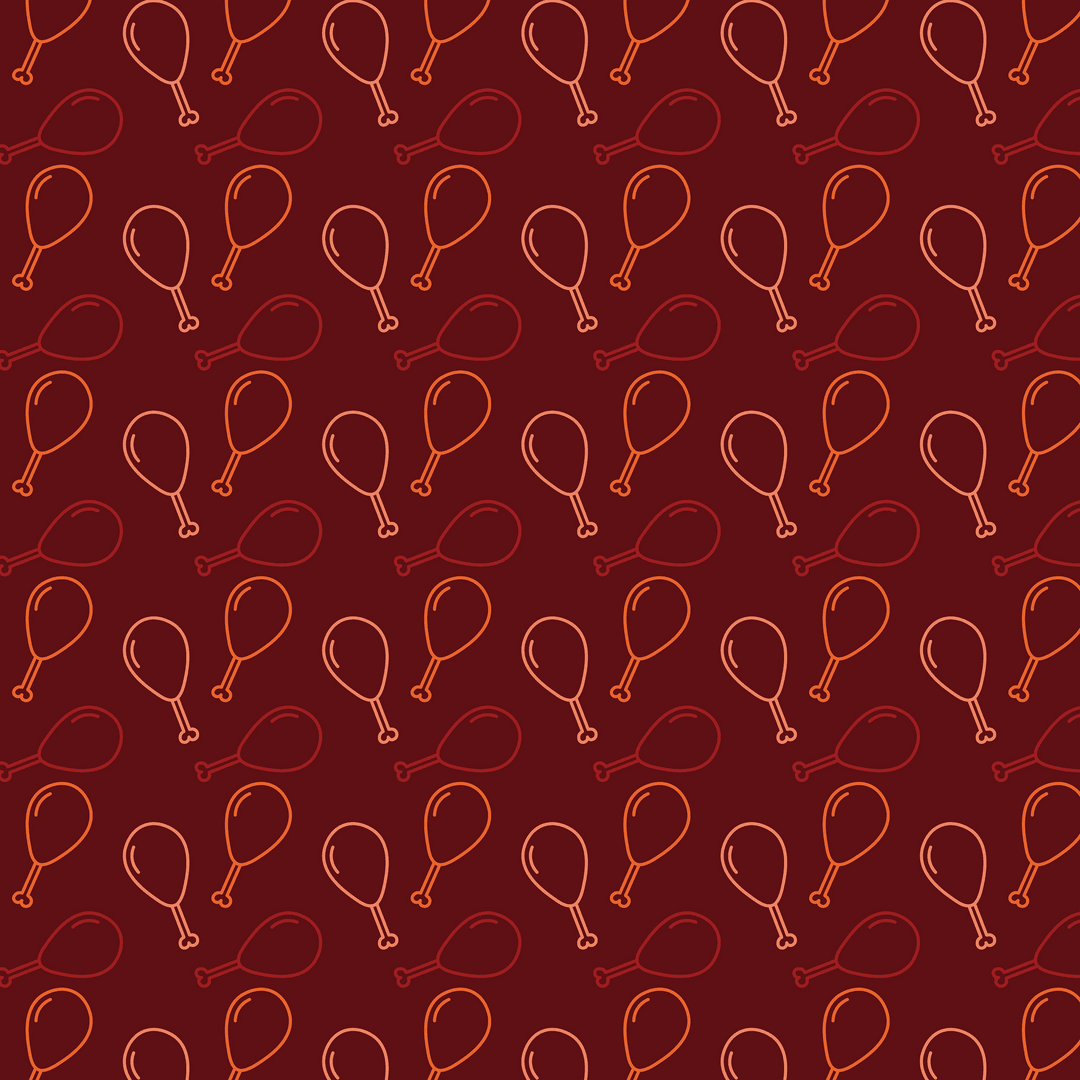 Digital Chicken Leg Pattern Seamless Transparent Design