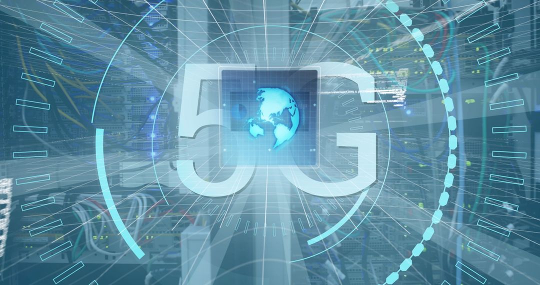 5G Technology with Digital Globe in Futuristic Network Interface