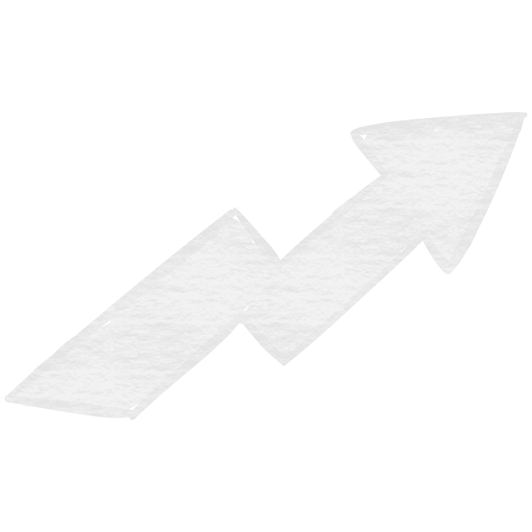 White Financial Arrow Trending Up on Transparent Background