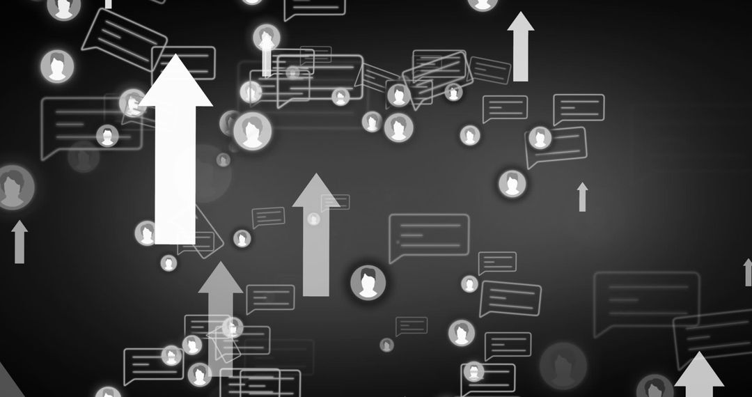 Digital Social Media Concept with Graphical Arrows