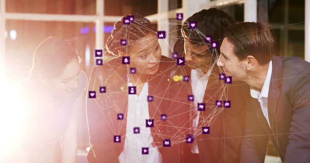 Diverse Business Colleagues Engaging in Digital Networking