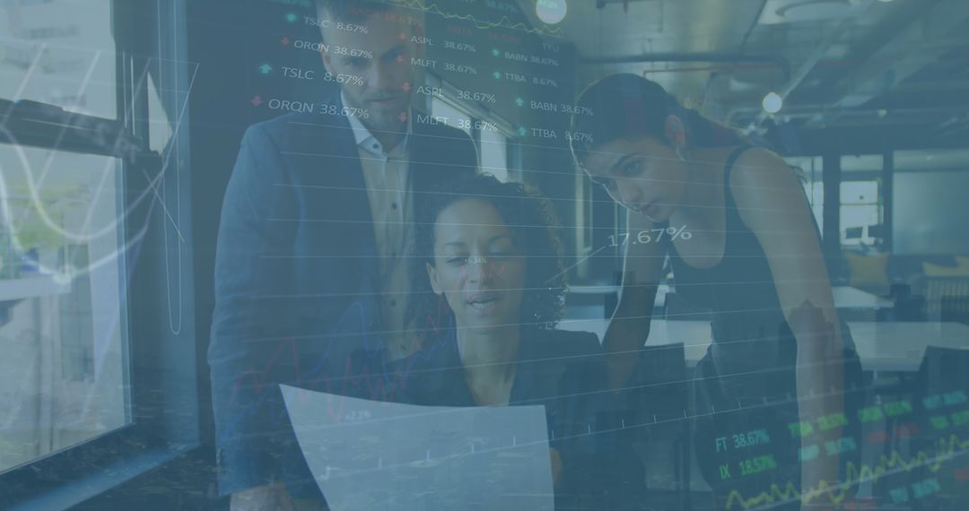 Business Meeting Analyzing Data Insights Using Technology