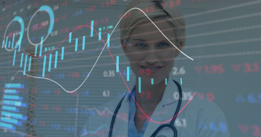 Digital Health Analytics with Smiling Doctor and Data Charts