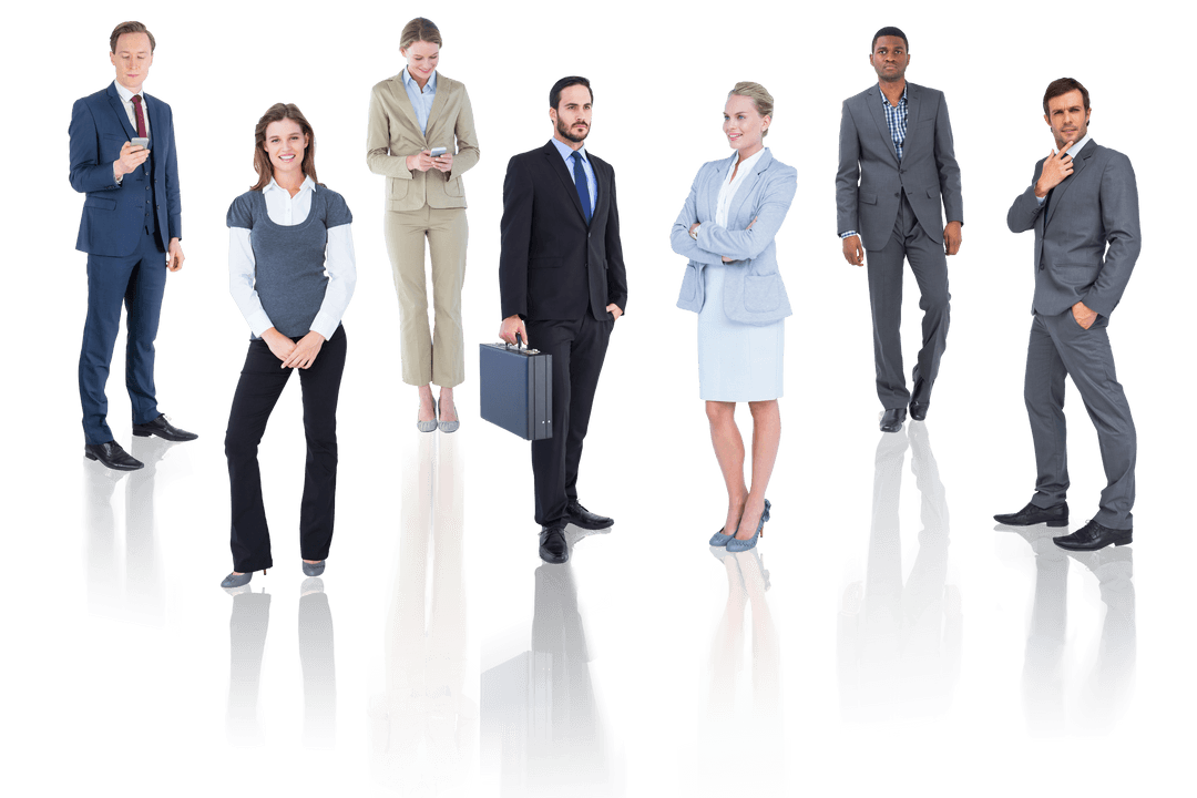 Diverse Business Professionals on Transparent Background PNG