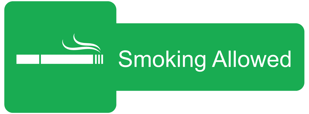 Smoking Allowed Icon with Text on Transparent Background